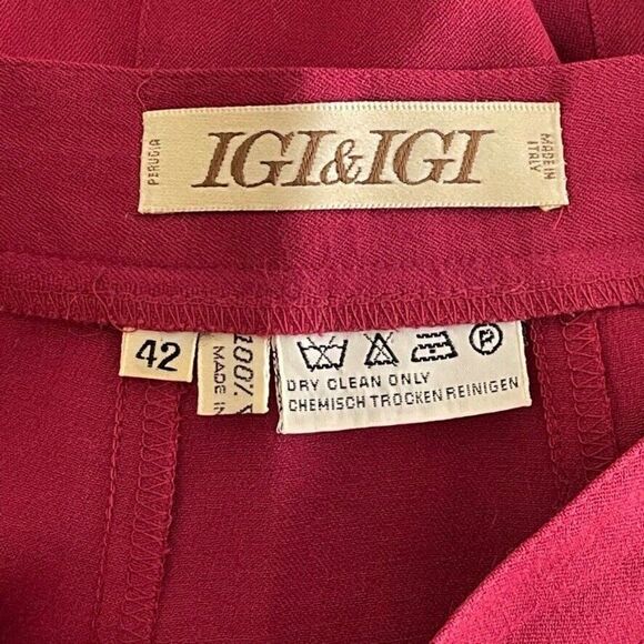 Vintage IGI & IGI 90s Tennis Skirt Pleated Berry Red Size Small Made in Italy - Picture 2 of 10